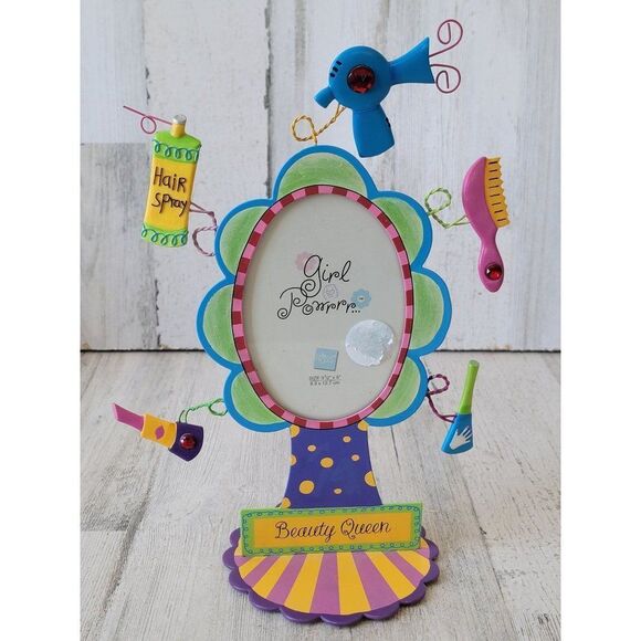 Girl power Beauty Queen photo frame makeup hairspray brush home decor - Picture 2 of 10